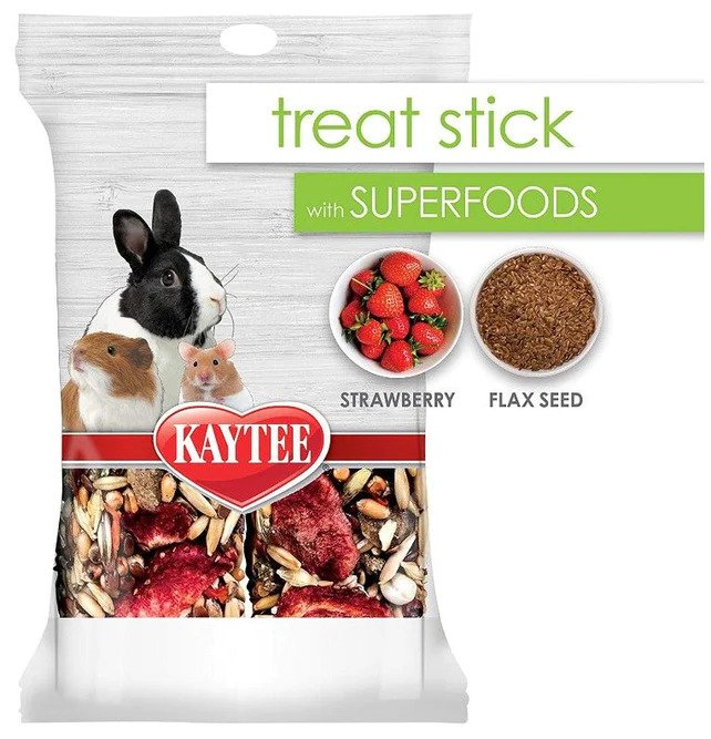 Kaytee Superfoods Small Animal Treat Stick - Strawberry & Flax (5.5 oz)
