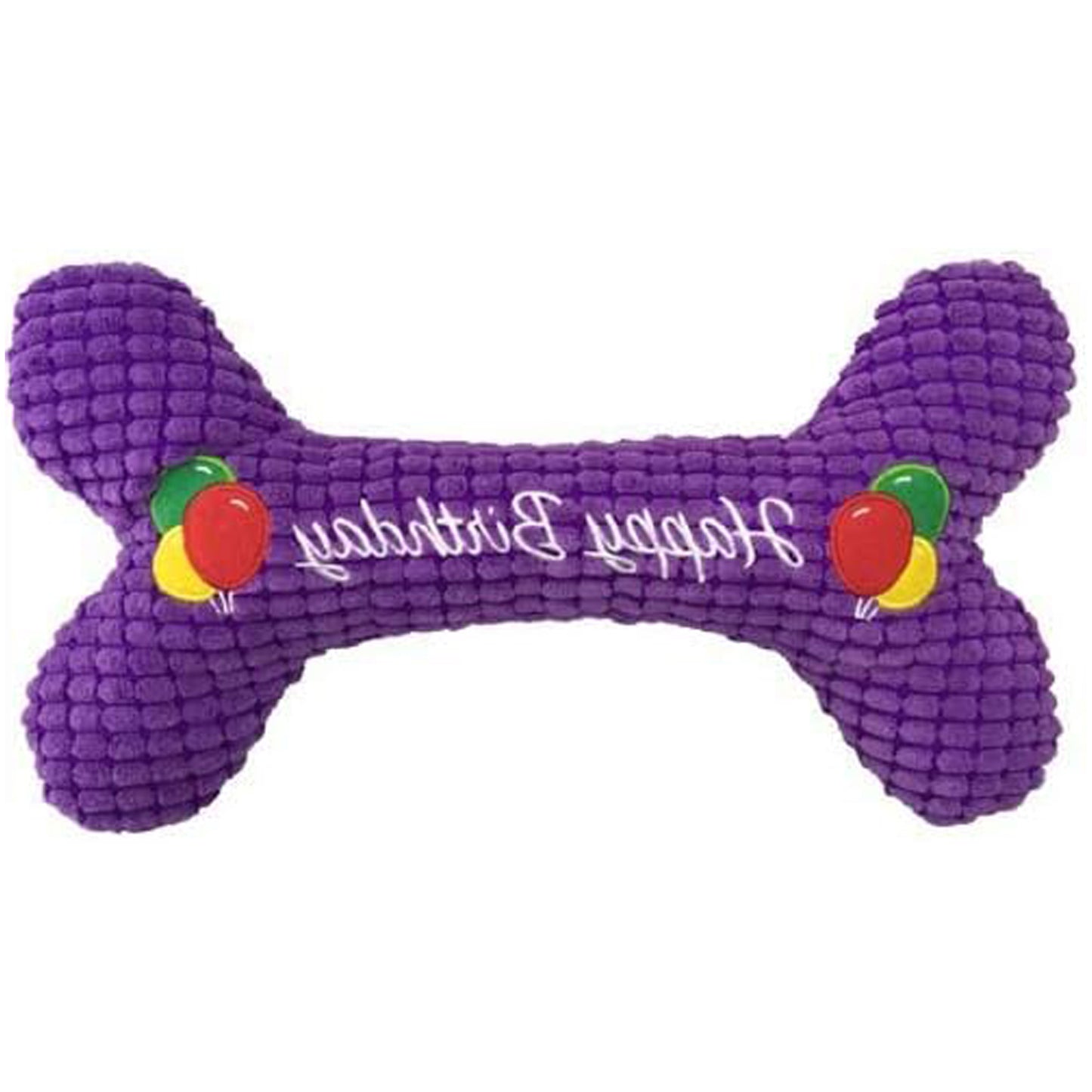 Petlou Pet Plush Chewy Squeaky Happy Birthday Bone - 16"