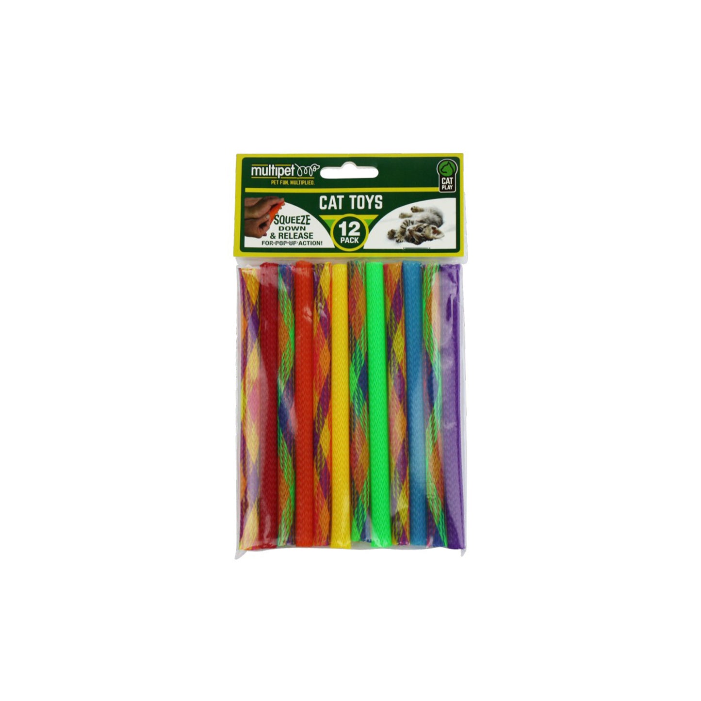 MultiPet Kitty Straws Assorted Cat Toys - 12 Pack (7 in)