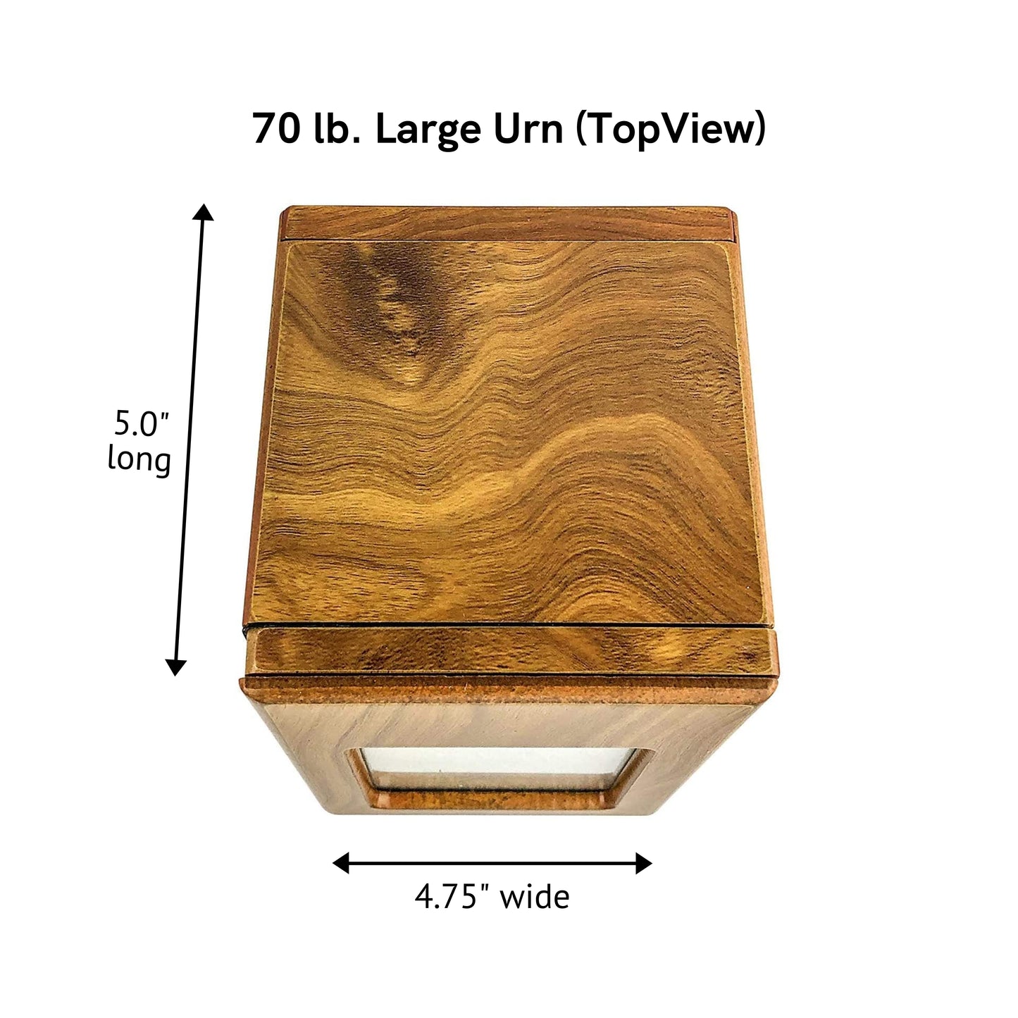 Midlee Oak Picture Frame Pet Urn 6.5" x 4.75" x 5", Up to 70lb Pet