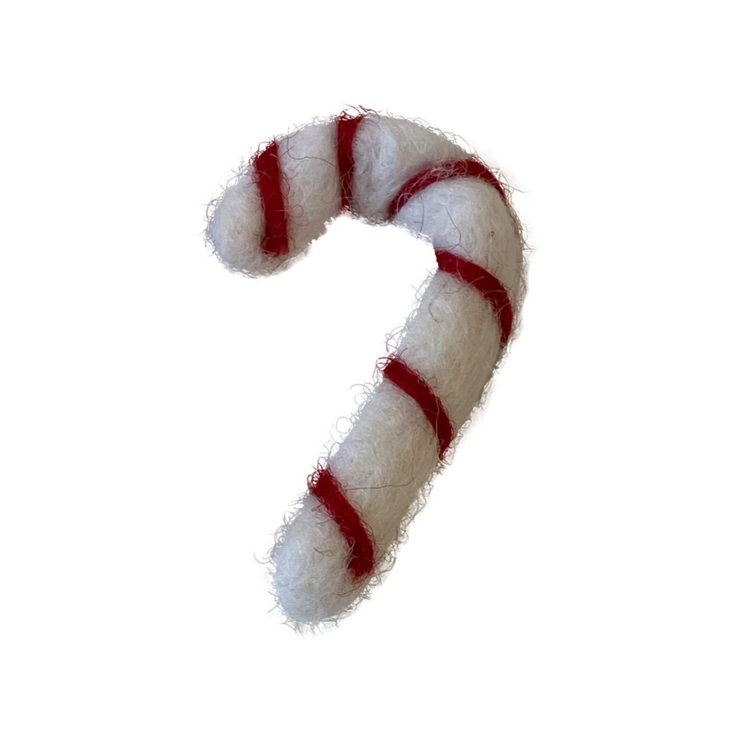 Midlee Felt Wool Christmas Candy Cane Cat Toy- Set of 2