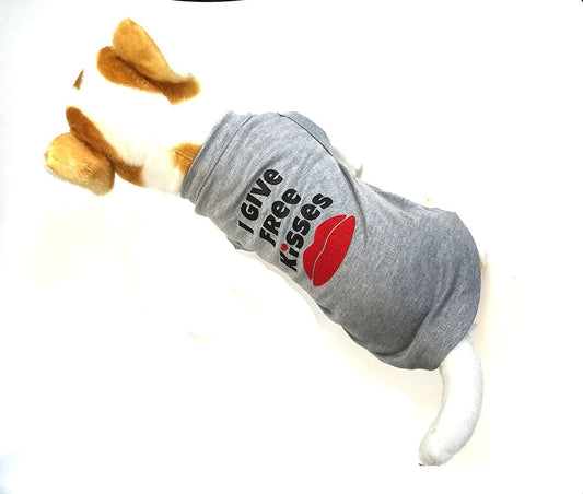 Midlee I Give Free Kisses Dog Shirt (2XL)
