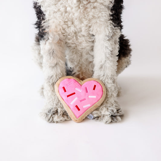 Midlee Pink Heart Sugar Cookie Dog Toy