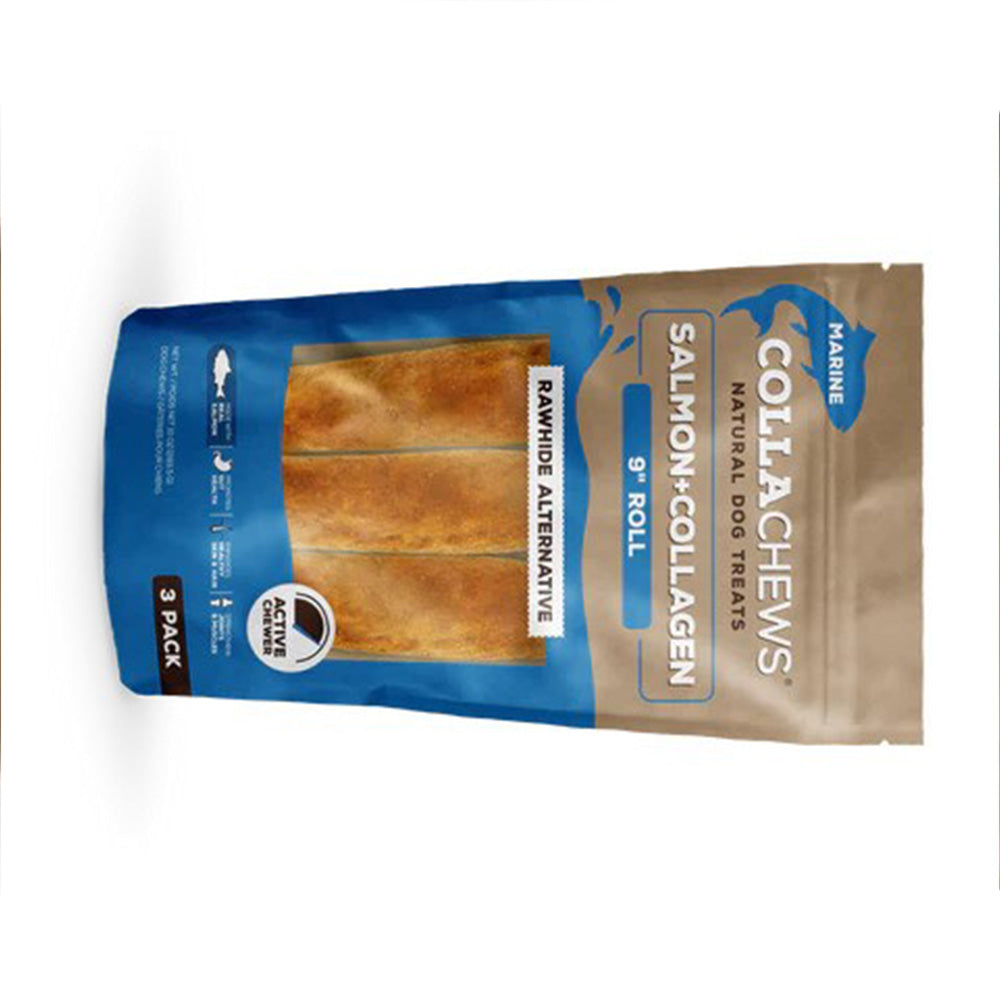 CollaChews 9" Salmon & Collagen Rolls - 3 Pack Bag