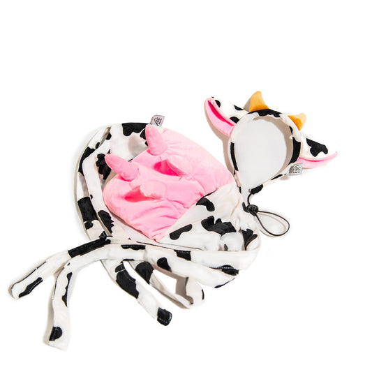 Midlee Cow Headband & Udder Dog Halloween Costume