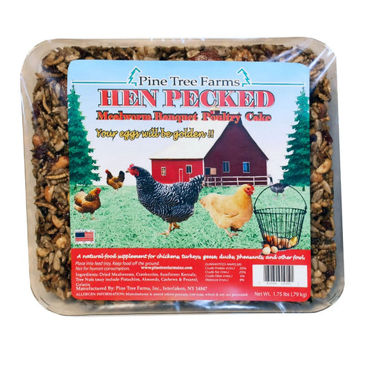 Pine Tree Farms Hen Pecked Mealworm Poultry Cake 1.75 lb
