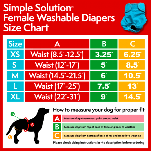 Simple Solution Washable Female Dog Diaper X-Large