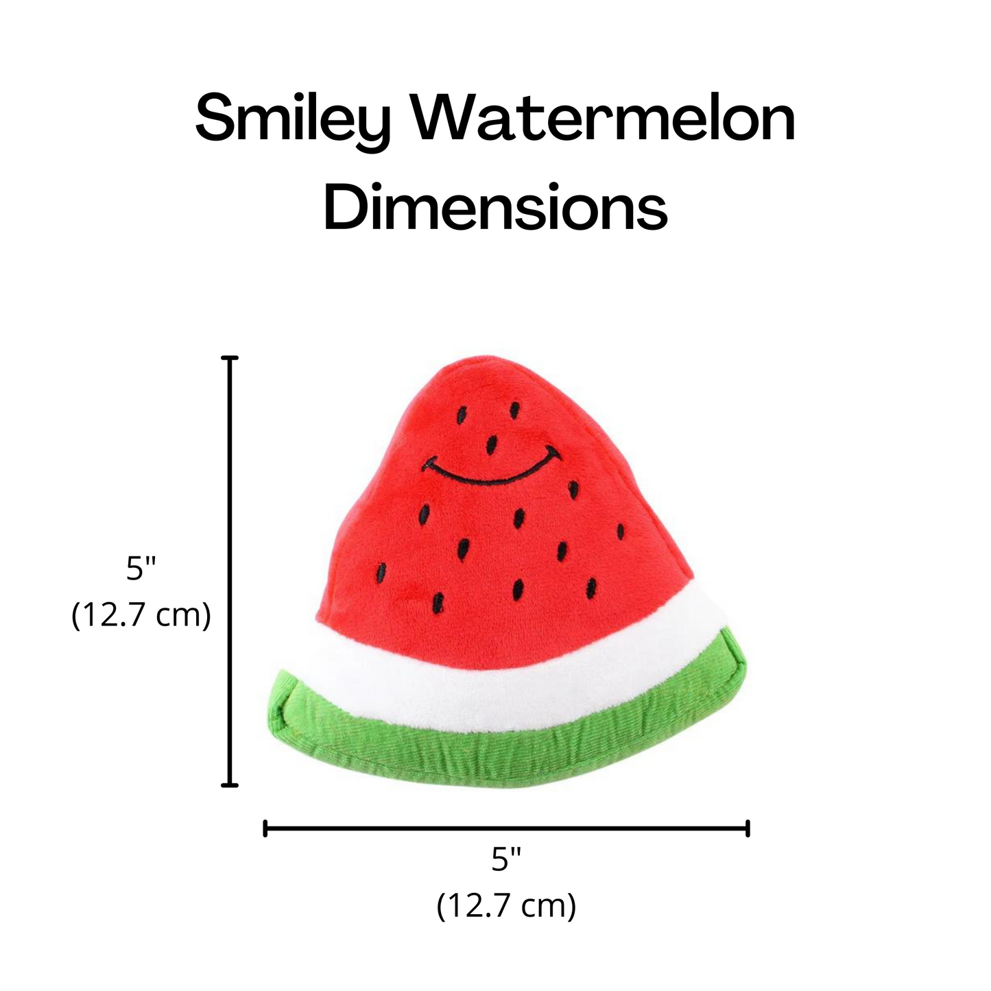 Midlee Smiley Watermelon Squeaker Plush Dog Toy - 5"