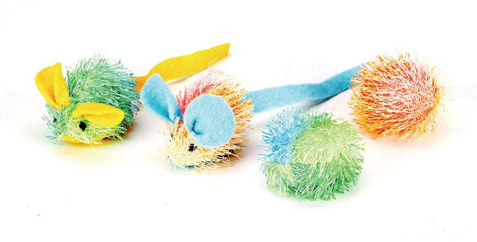 Spot Spotnips Stringy Mice & Balls Catnip Toy - 4 Pack