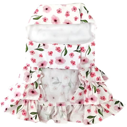 Spring Wildflower Dog Dress with Matching Leash