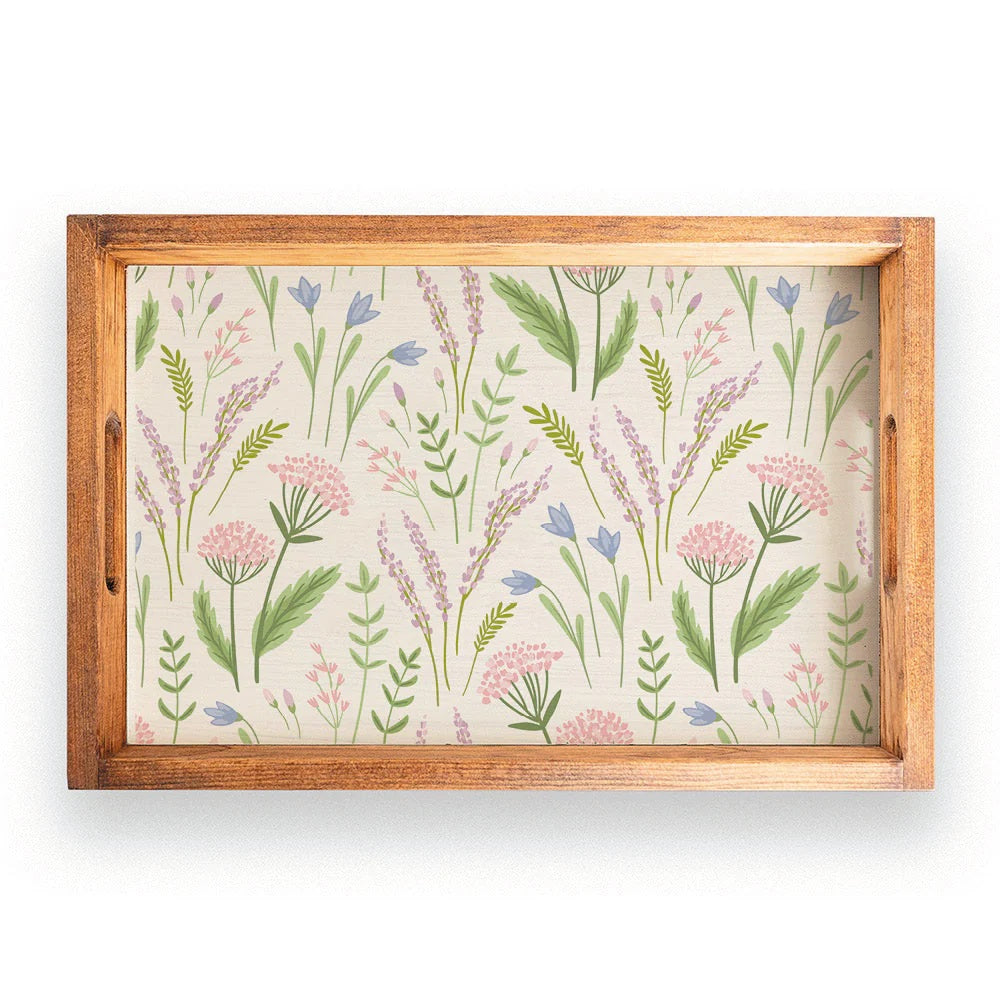 Rustic Marlin Spring Florals Welcome Wooden Serving Trays