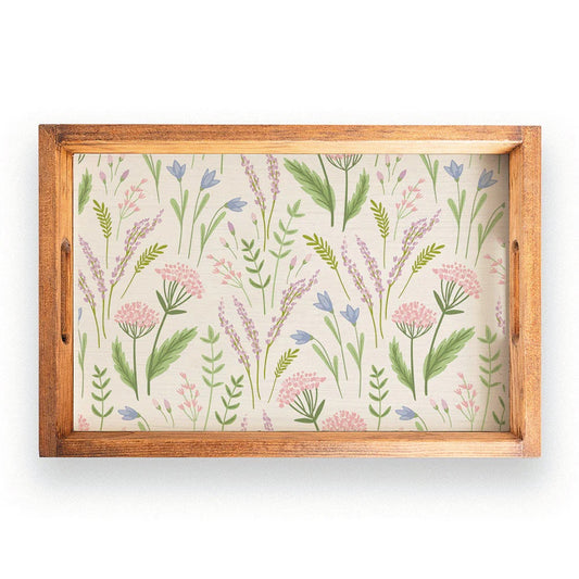 Rustic Marlin Spring Florals Welcome Wooden Serving Trays