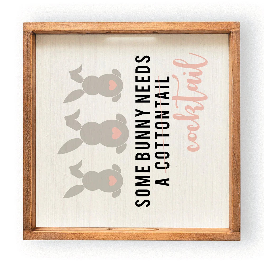 Rustic Marlin Some Bunny Needs a Cocktail Easter Wooden Serving Tray