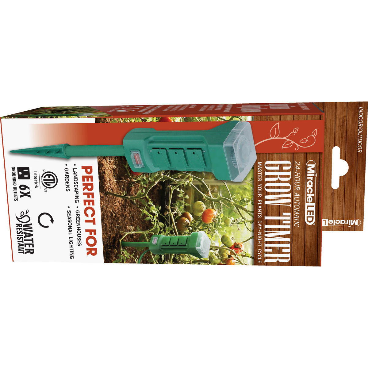 MiracleLED 6 Outlet Green Sproutmatic Grow Light Timer 24 Hour On/Off