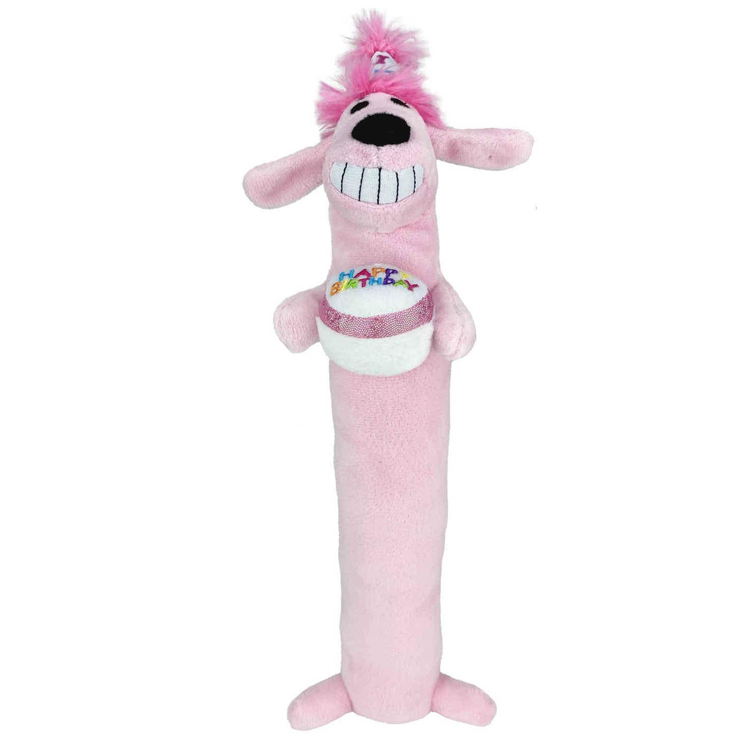 Multipet Birthday Loofa Dog Toy Medium - 12'(Pink)