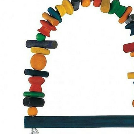 Living World Junglewood Wood & Rope Swing Bird Toy - DS