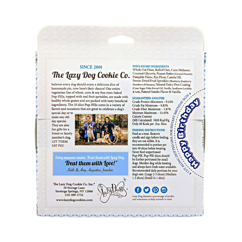 Lazy Dog Original Pup-PIE Dog Treat, Happy Birthday Cake for a Charming Boy, 5oz