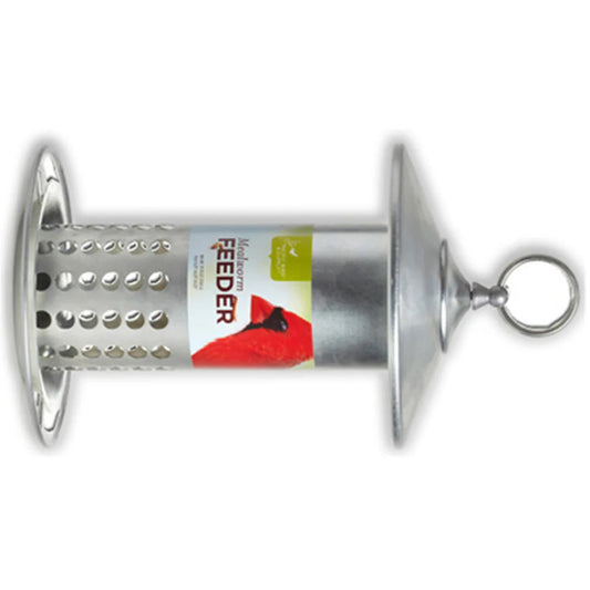 Pacific Bird and Supply Galvanized Silver Mealworm Bird Feeder - 11.25"