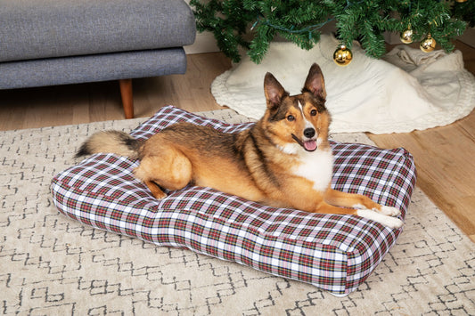 Midlee Christmas Plaid Dog Bed Cover