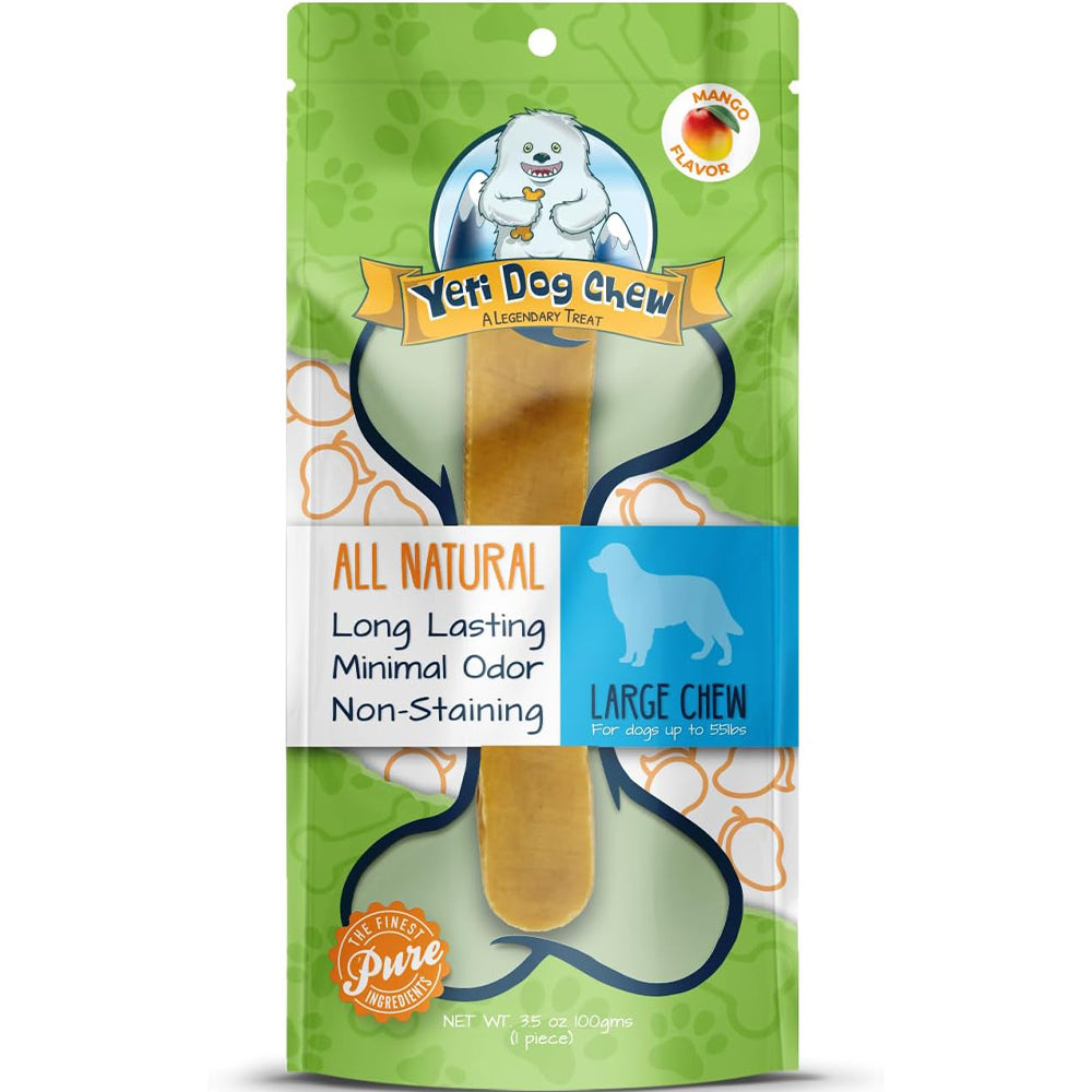 Yeti Dog Chew Mango Dog Chews Treats- Large, 3.5 oz