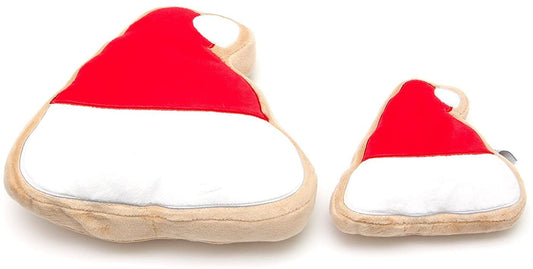 Midlee Christmas Sugar Cookie Plush Dog Toy (Santa Hat, Large)