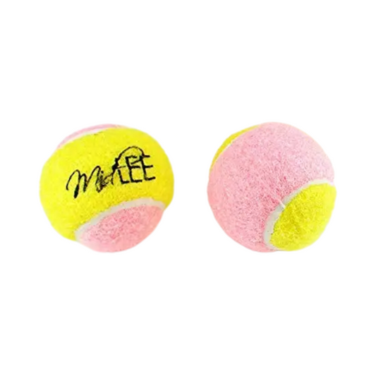 Midlee X-Small Dog Tennis Balls 1.5" Pack of 12 (Pink/Yellow, 1.5 inch)