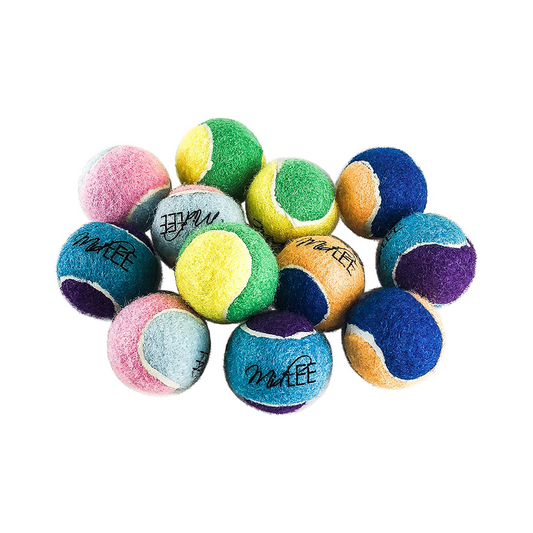 Midlee X-Small Dog Tennis Balls 1.5" Pack of 12 (Assorted, 1.5 inch)