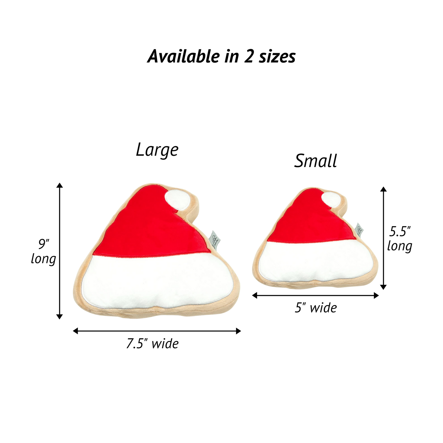 Midlee Christmas Sugar Cookie Plush Dog Toy (Santa Hat, Small)