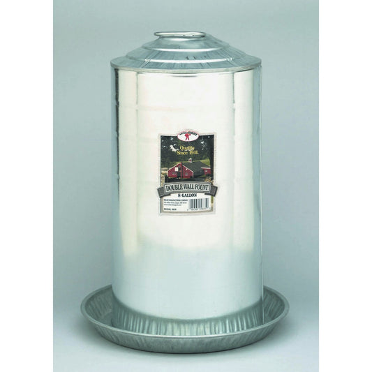 Little Giant 8 Gallon Steel Chick Galvanized Double Wall Fountain