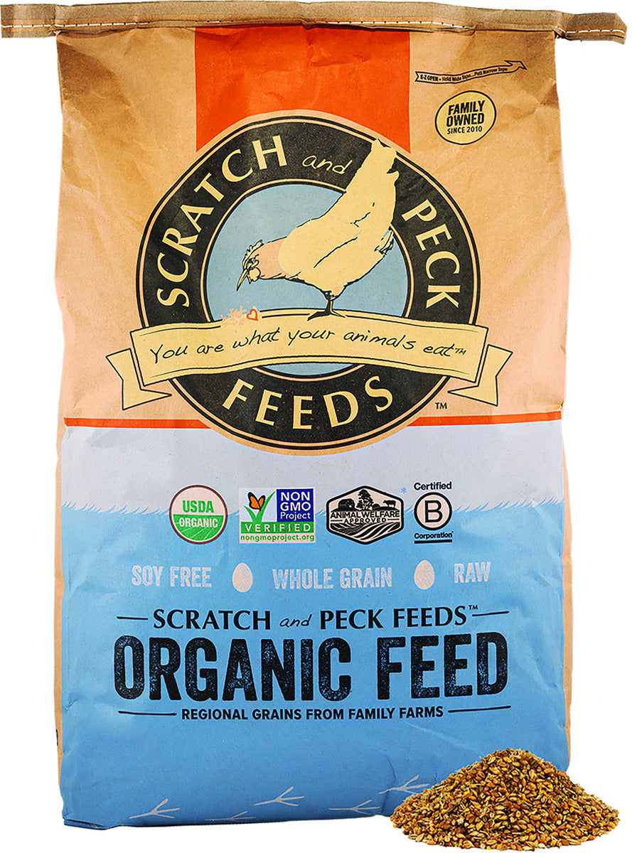 Scratch and Peck Naturally Free Organic Chicken & Duck 16% Layer Mash With Corn - 40-lbs