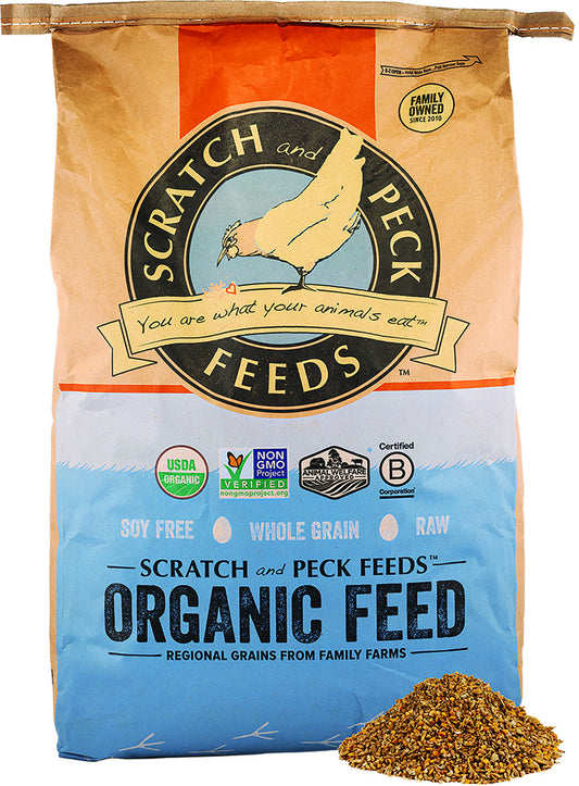 Scratch and Peck Naturally Free Organic Chicken & Duck 16% Layer Starter Mash - 40-lbs