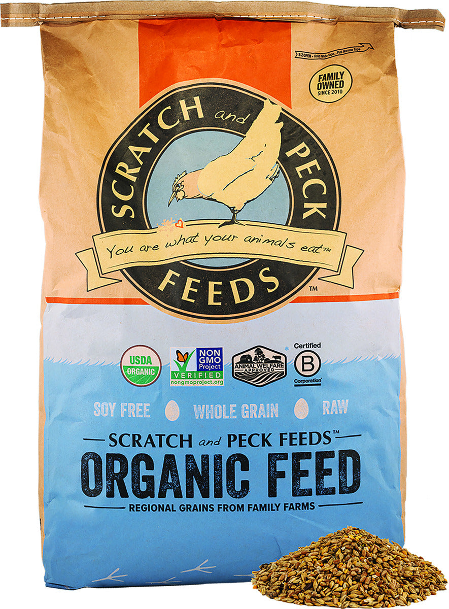 Scratch and Peck Naturally Free Organic Chicken & Duck 16% Layer Grower Mash - 40-lbs