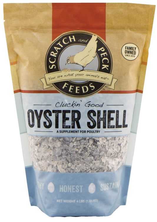 Scratch and Peck Feeds Cluckin Good Organic Ground Oyster Shell for Chickens and Ducks - 4 lbs