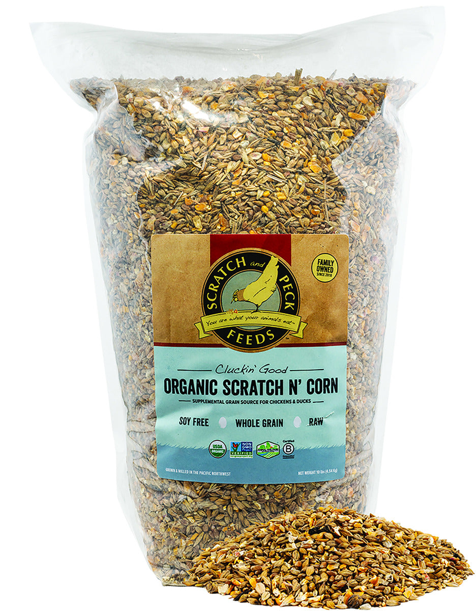 Scratch and Peck Feeds Cluckin Good Organic Scratch N' Corn for Chickens and Ducks - 10 Ounce