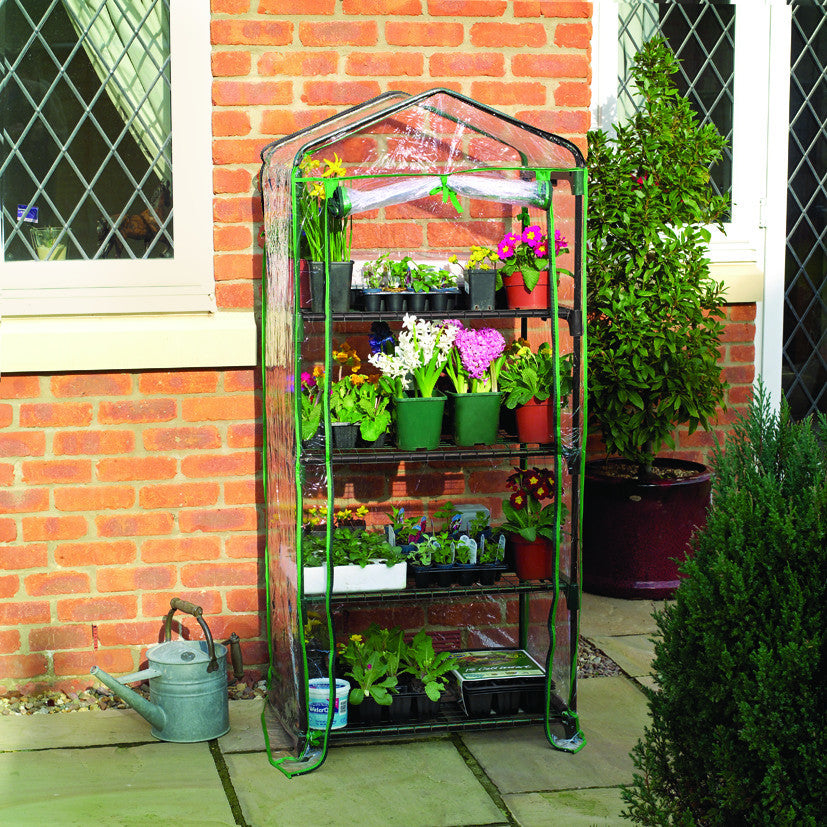 Gardman R687 4-Tier Mini Greenhouse, 27" Long x 18" Wide x 63" High,Black