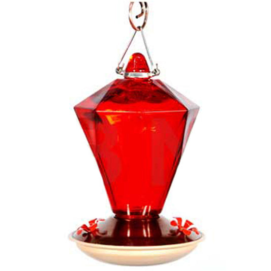 Woodlink Audubon Ruby Diamond Glass Hummingbird Feeder - Copper/Red (24 Oz)