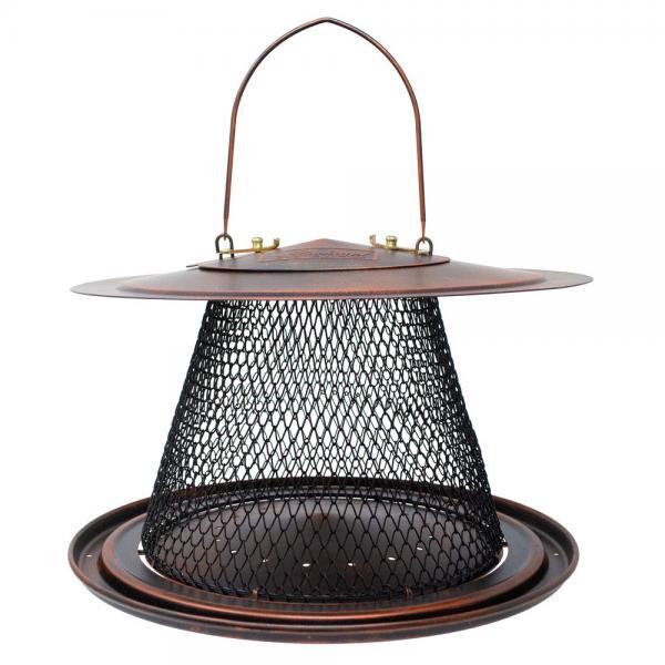 Backyard Essentials Collapsible Metal Mesh Bird Feeder with Tray - Copper (8.5")