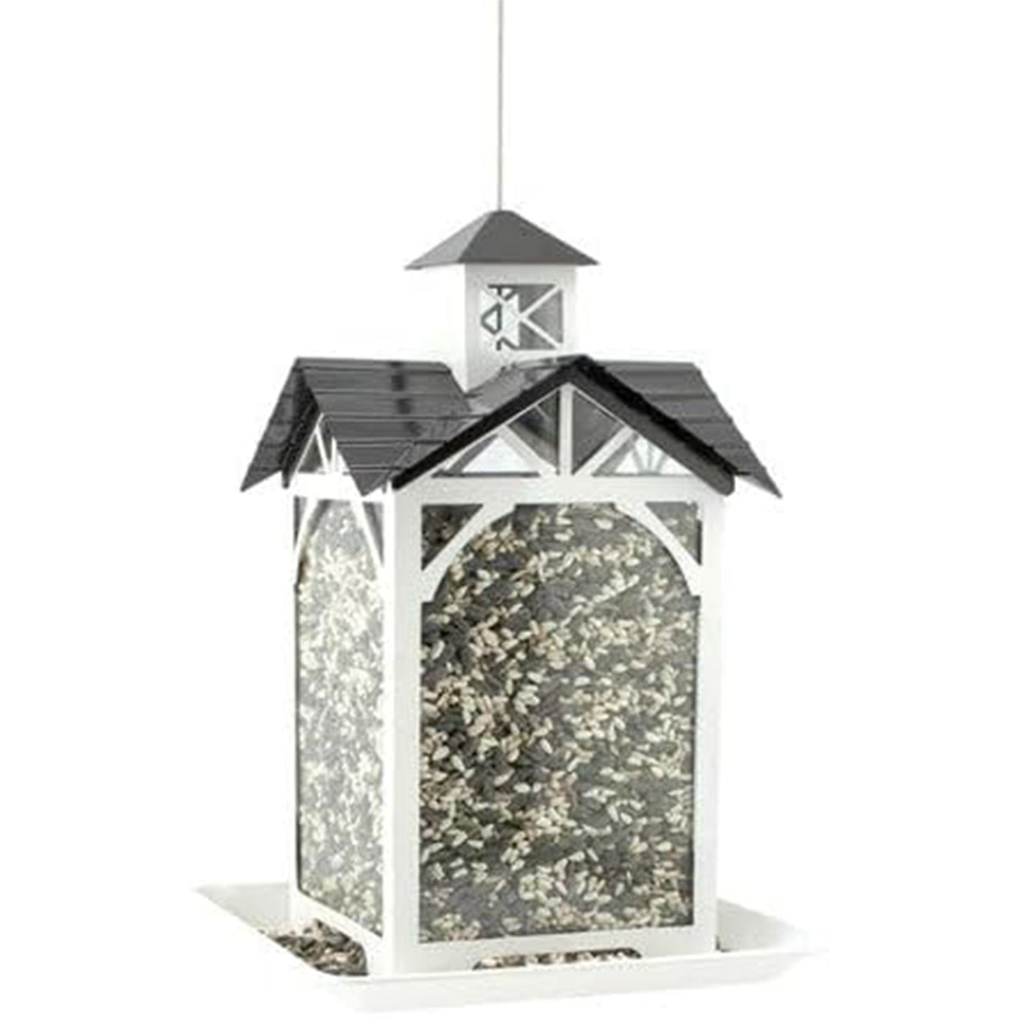 Woodlink Modern Farmhouse Metal & Glass Stable Bird Feeder - White