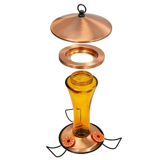 Panacea Copper/Orange Mid-Century Coppertop Oriole Feeder With Hidden Ant Moat - 16 Oz