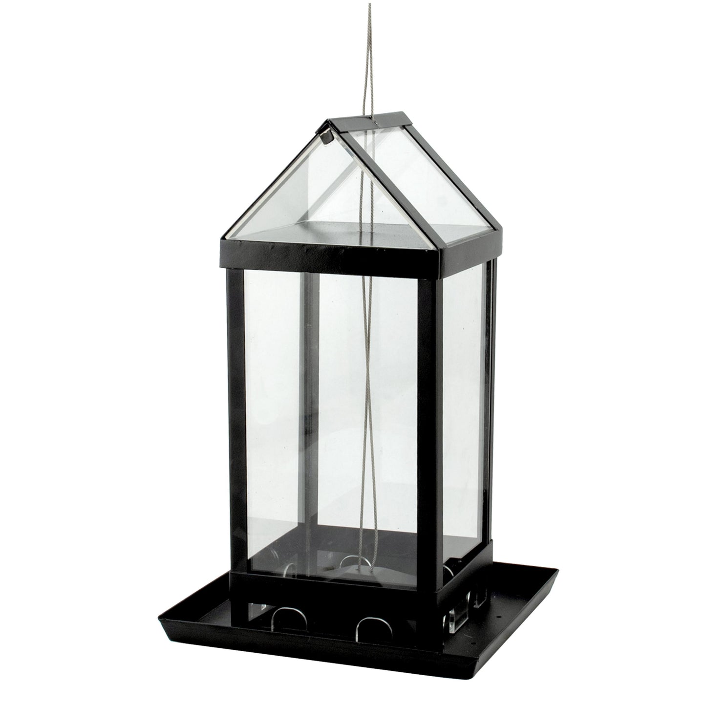 Audubon Modern Farmhouse Clear View House Feeder - Black