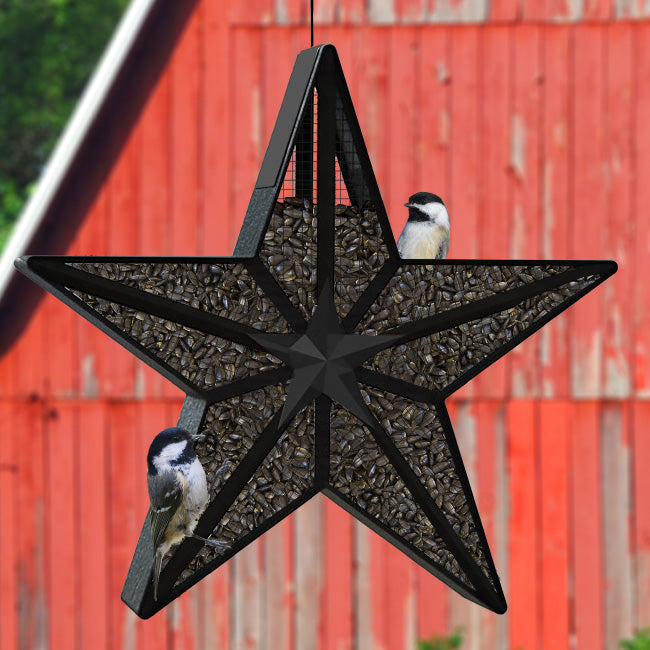 Panacea Woodlink Rustic Large Barn Farmhouse Star Sunflower Bird Feeder - 3 lbs