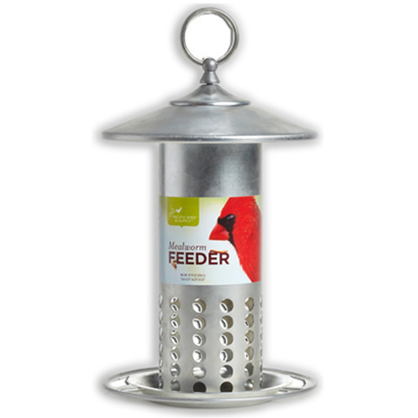 Pacific Bird and Supply Galvanized Silver Mealworm Bird Feeder - 11.25"