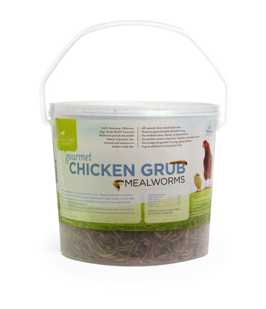 Pacific Bird & Supply Co. Gourmet Chicken Grub Dried Mealworms - 27 oz Bucket