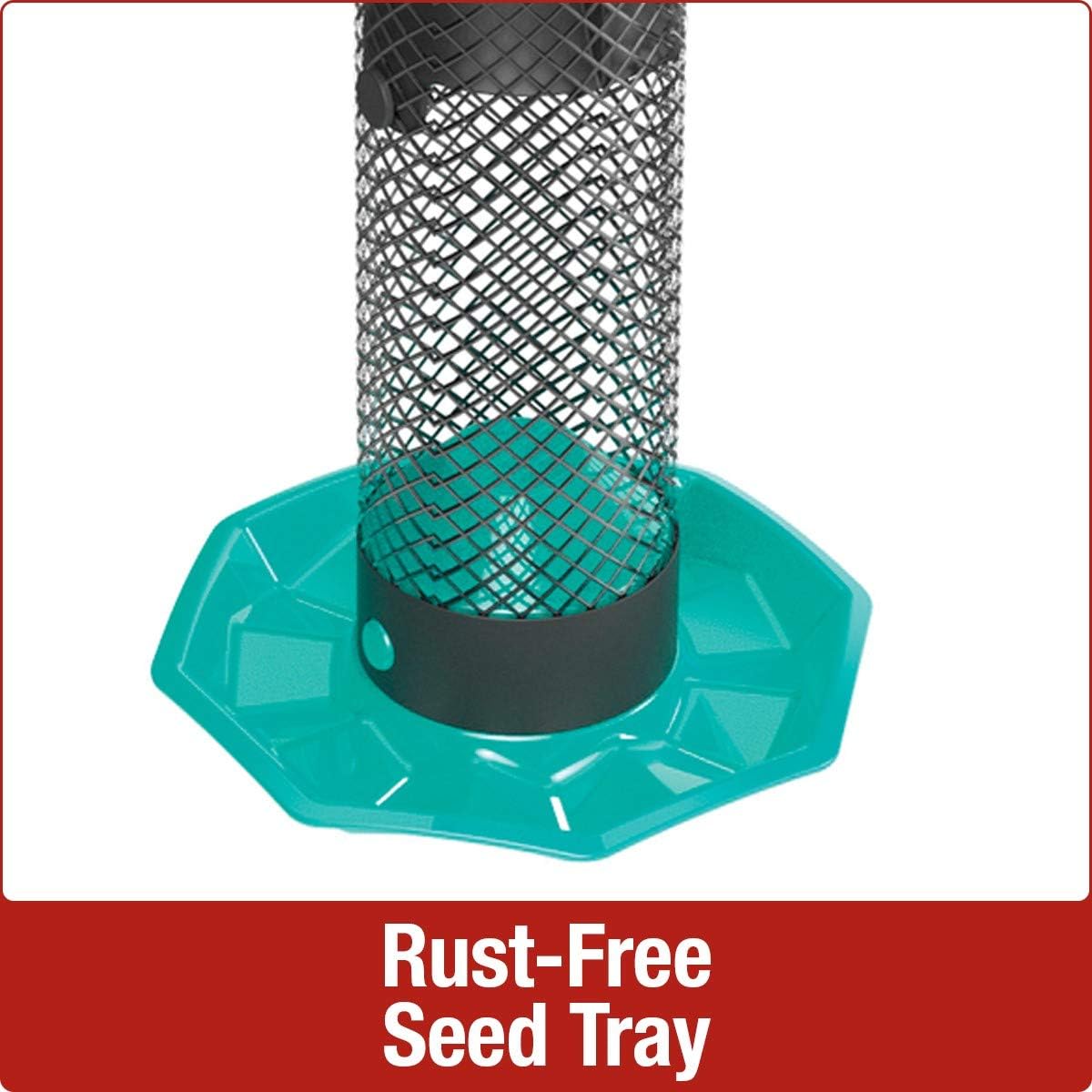 Nature's Way Teal / Black Funnel Flip Mesh Sunflower Feeder - 1.5 Quart