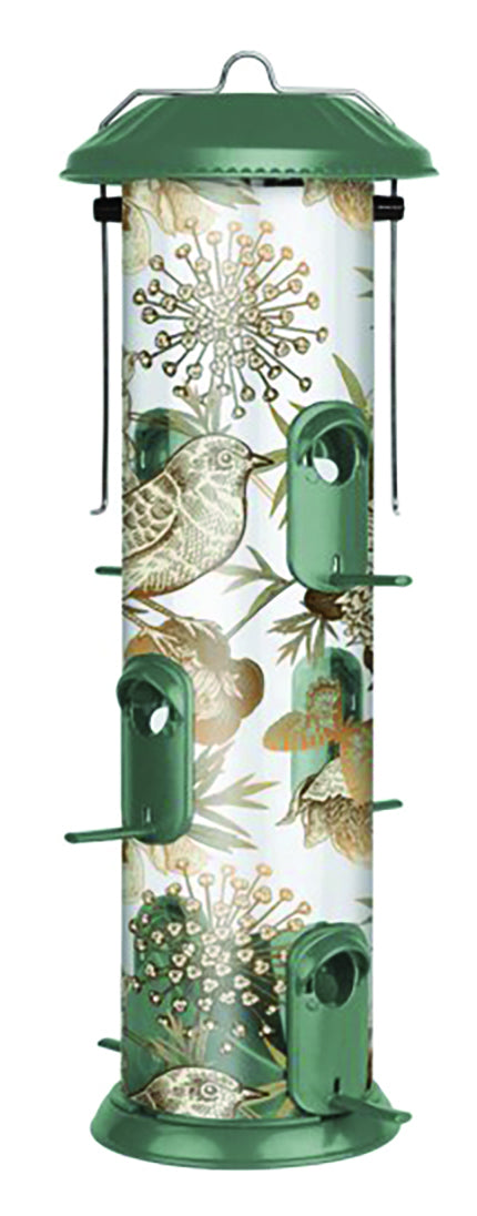 Nature's Way Bird Products Vintage Wide Deluxe Easy Clean Decorative Feeder - Green (2.8 Quart)