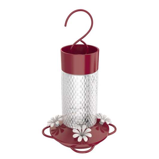 Nature's Way Red Charming Cherry Glass Hummingbird Hanging Glass Feeder - 13 Oz