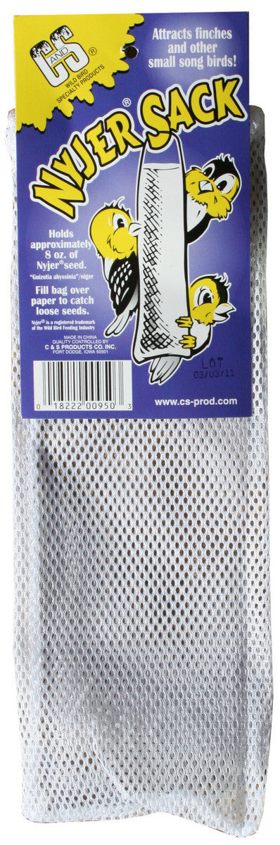 C&S White Thistle Nyjer Sack Unfilled Thistle Bird Feeder - 12.5"