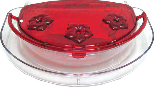 Aspects Red/Clear Jewel Box Window Hummingbird Feeder 3-Port - 8 Oz