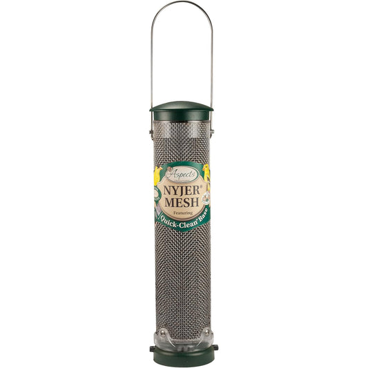 Aspects Spruce Medium Quick Clean Nyjer Mesh Thistle Tube Bird Feeder - 1.25 Quart