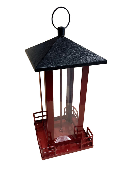 Heath Outdoor Products Metal Roof Bird Feeder - Red & Black